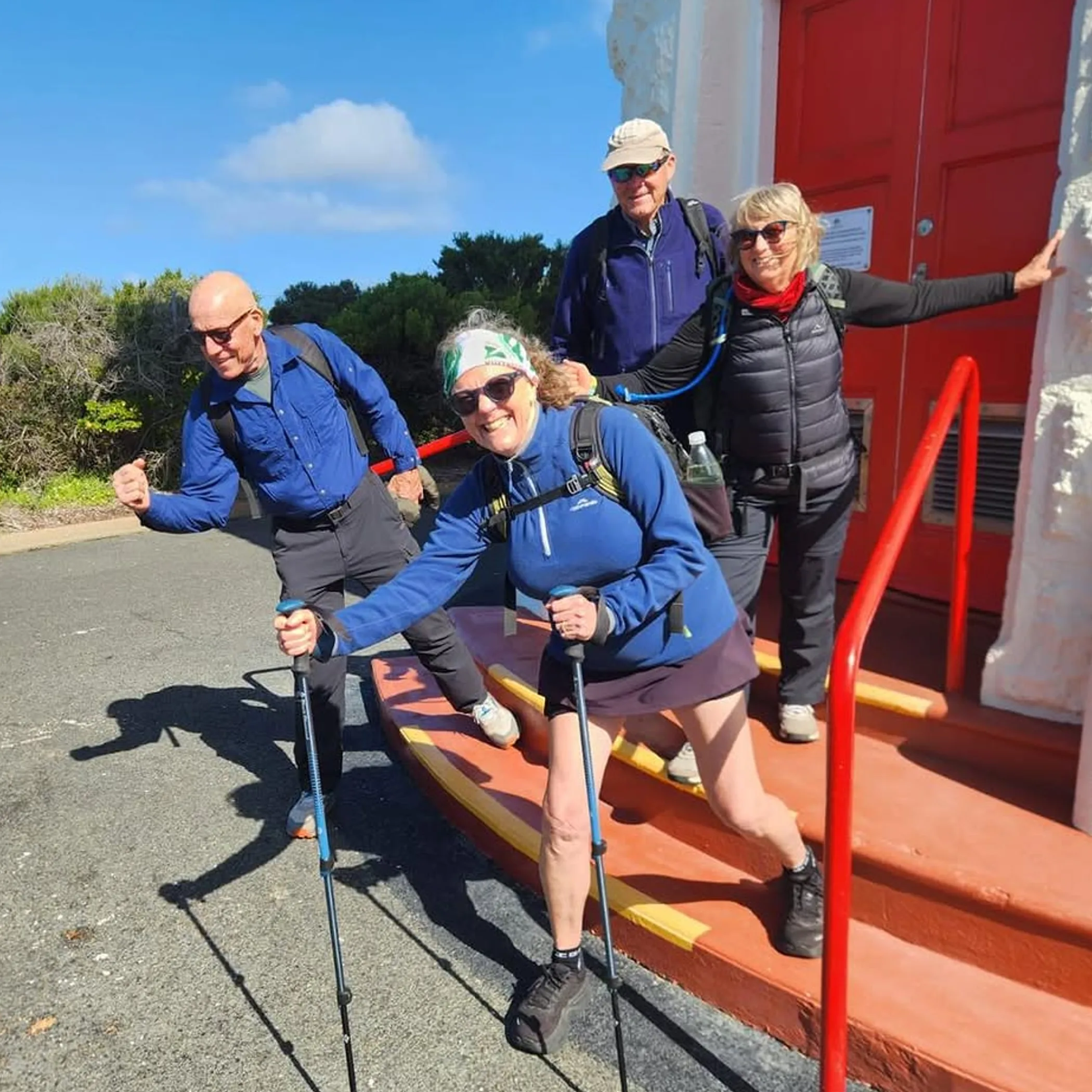 australian hikers on walking trail