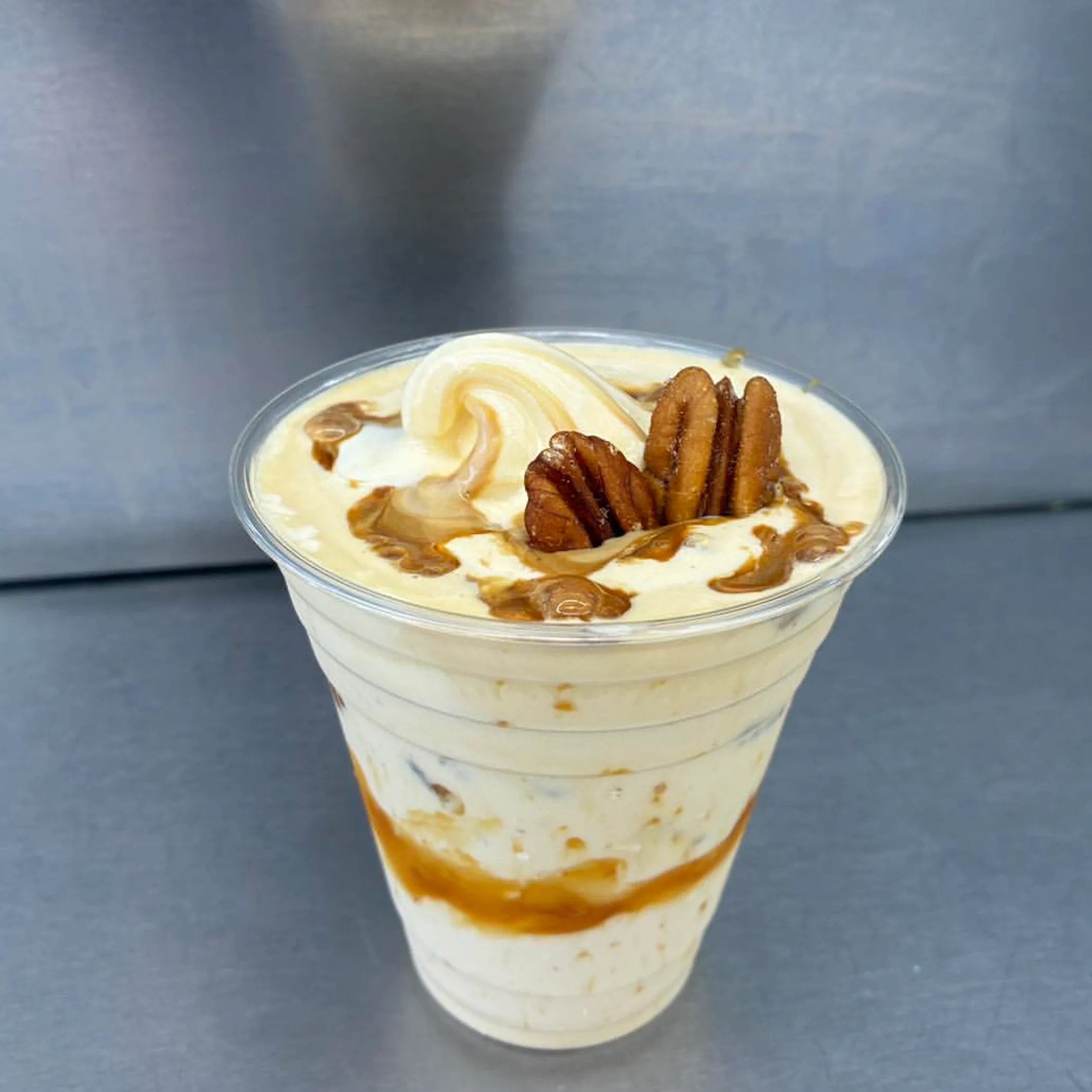caramel pecan frozen dessert