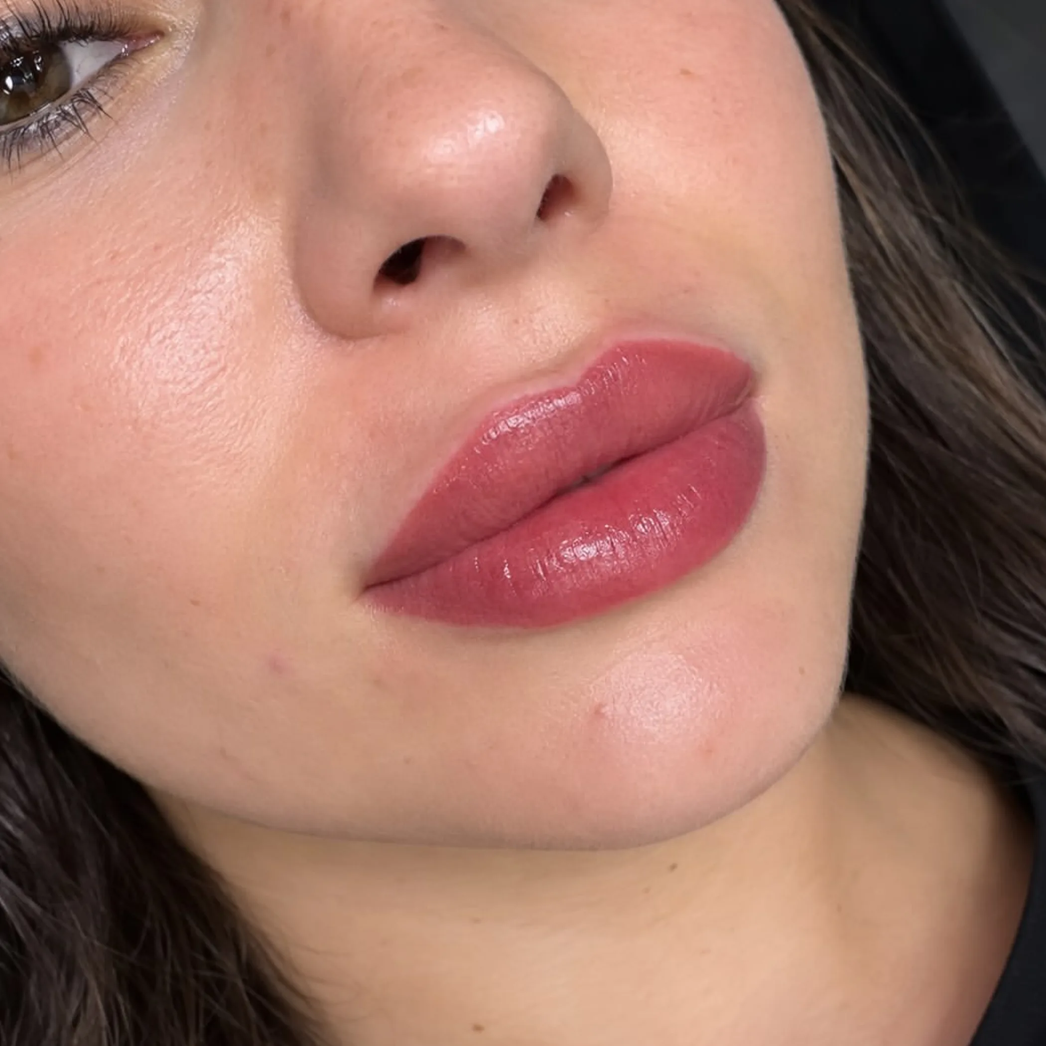 naturally enhanced lips close-up