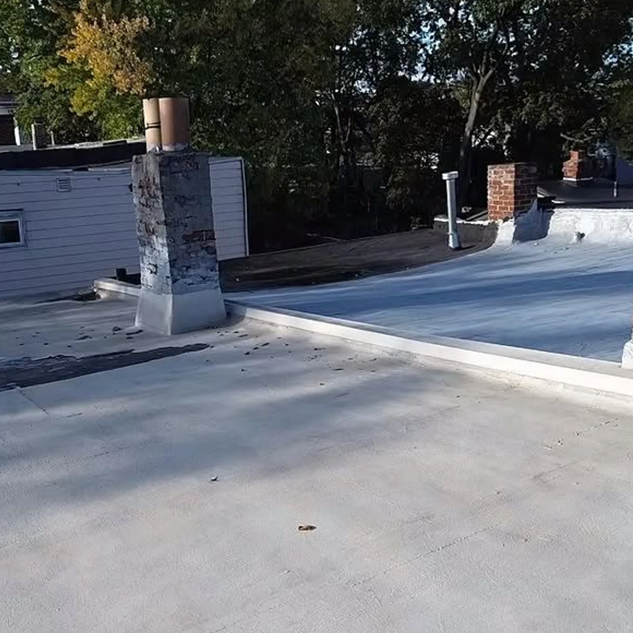 clean flat roof with visible fixtures
