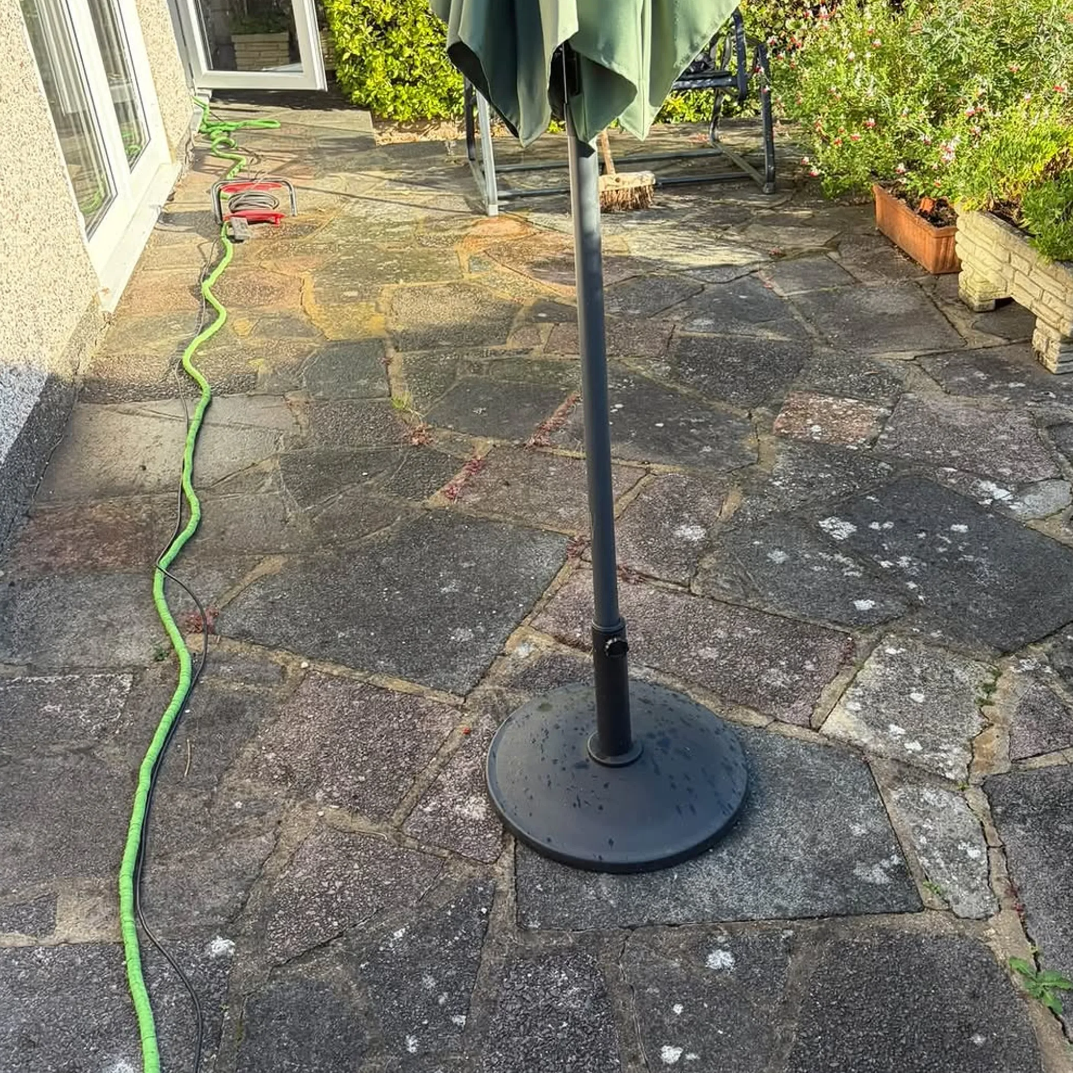 patio undergoing outdoor cleaning