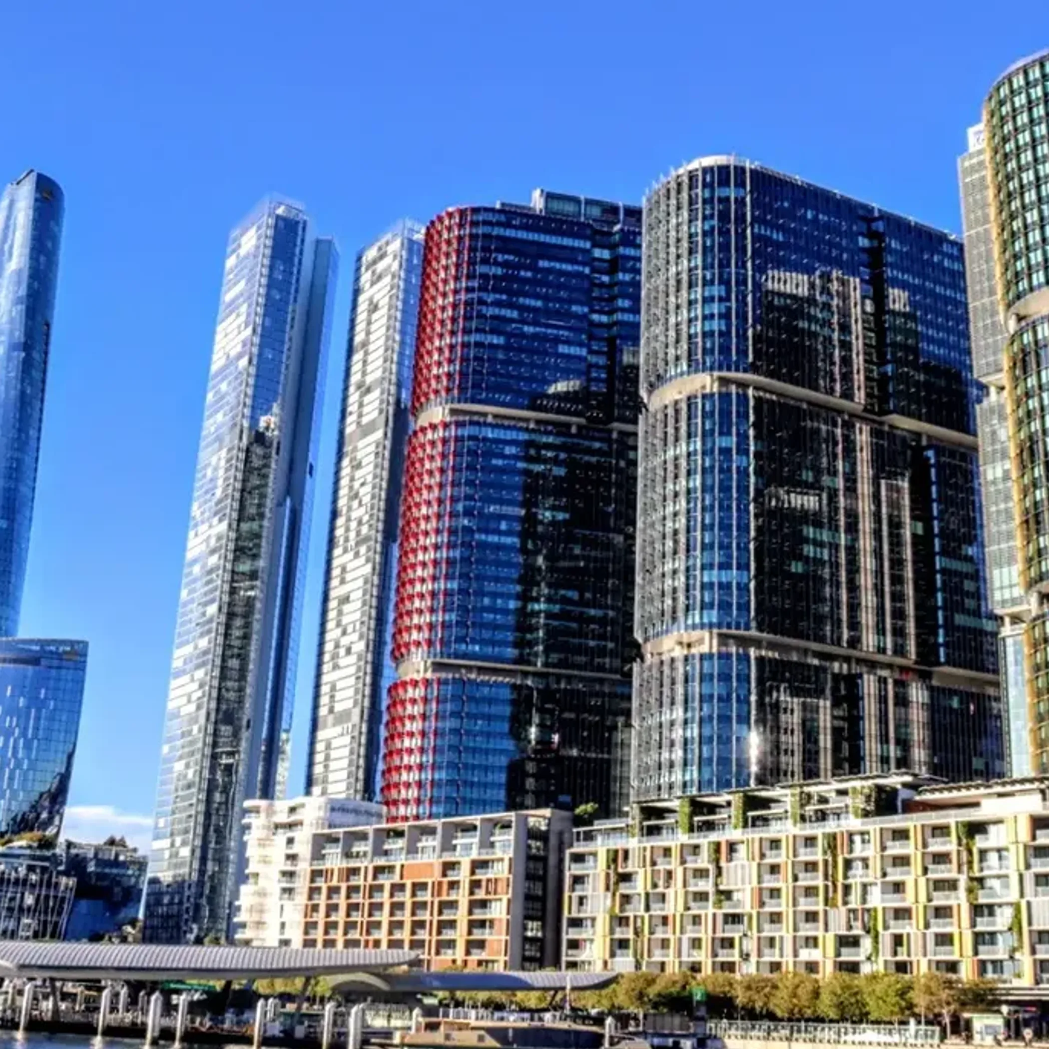 modern high-rise facades and skyline